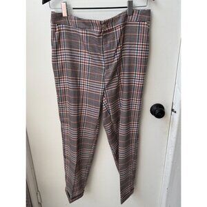 Anthropologie Tailored Slacks ~ Size 12 ~ Black & Tan Plaid